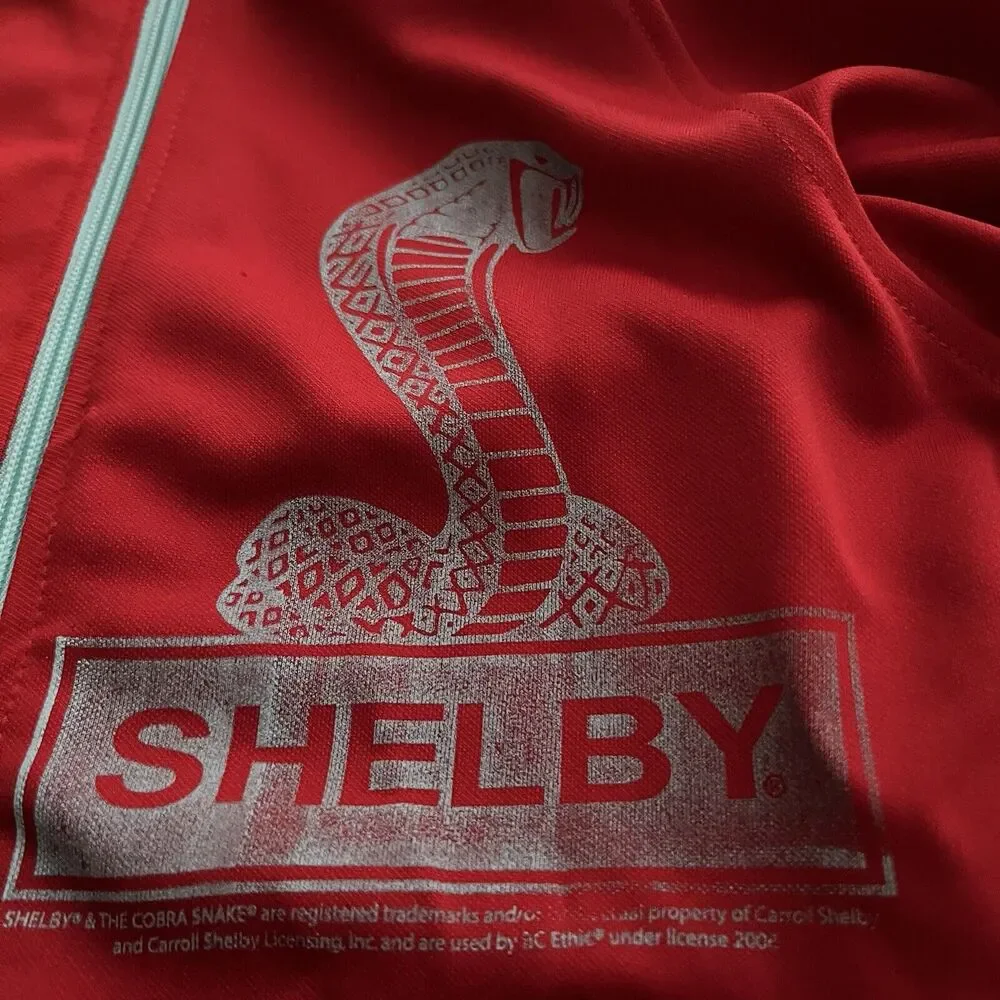 BC Ethic‎ 68 Caroll Shelby Cobra Track Jacket SMALL Red Full Zip Racing Mustang